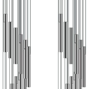 2 Pack Wind Chimes for Outside, Sympathy Wind Chimes Outdoor Clearance with 12 Aluminum Alloy Tubes and Hook, Memorial Wind Chime Gift Decoration for Home, Patio, Garden, Outdoor