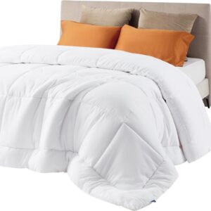 Bedsure Comforter Duvet Insert - Quilted Comforters Queen Size, All Season Duvet, GentleSoft Down Alternative Bedding Blanket, with 8 Tabs, Gifts for Women/Men, White, Queen 88 x 88 Inches